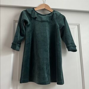 🤍 Hanna Andersson Emerald Green Long Sleeve Velvet Dress